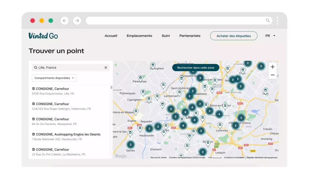 Localiser VintedGo dans sa ville