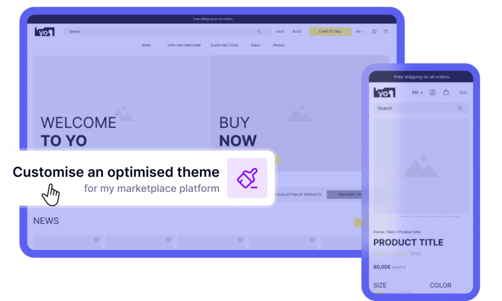 Customise an optimised theme for my marketplace platform