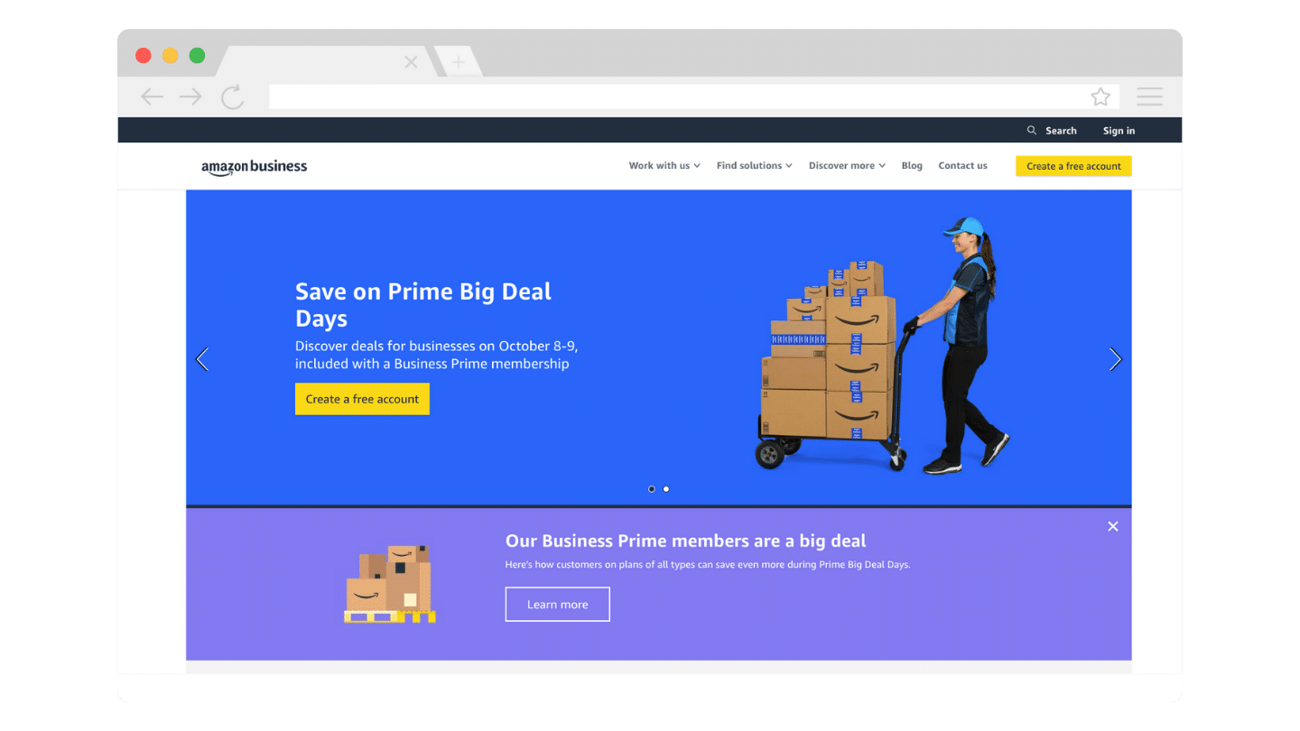 Screenshot of B2B marketplace business.amazon.com