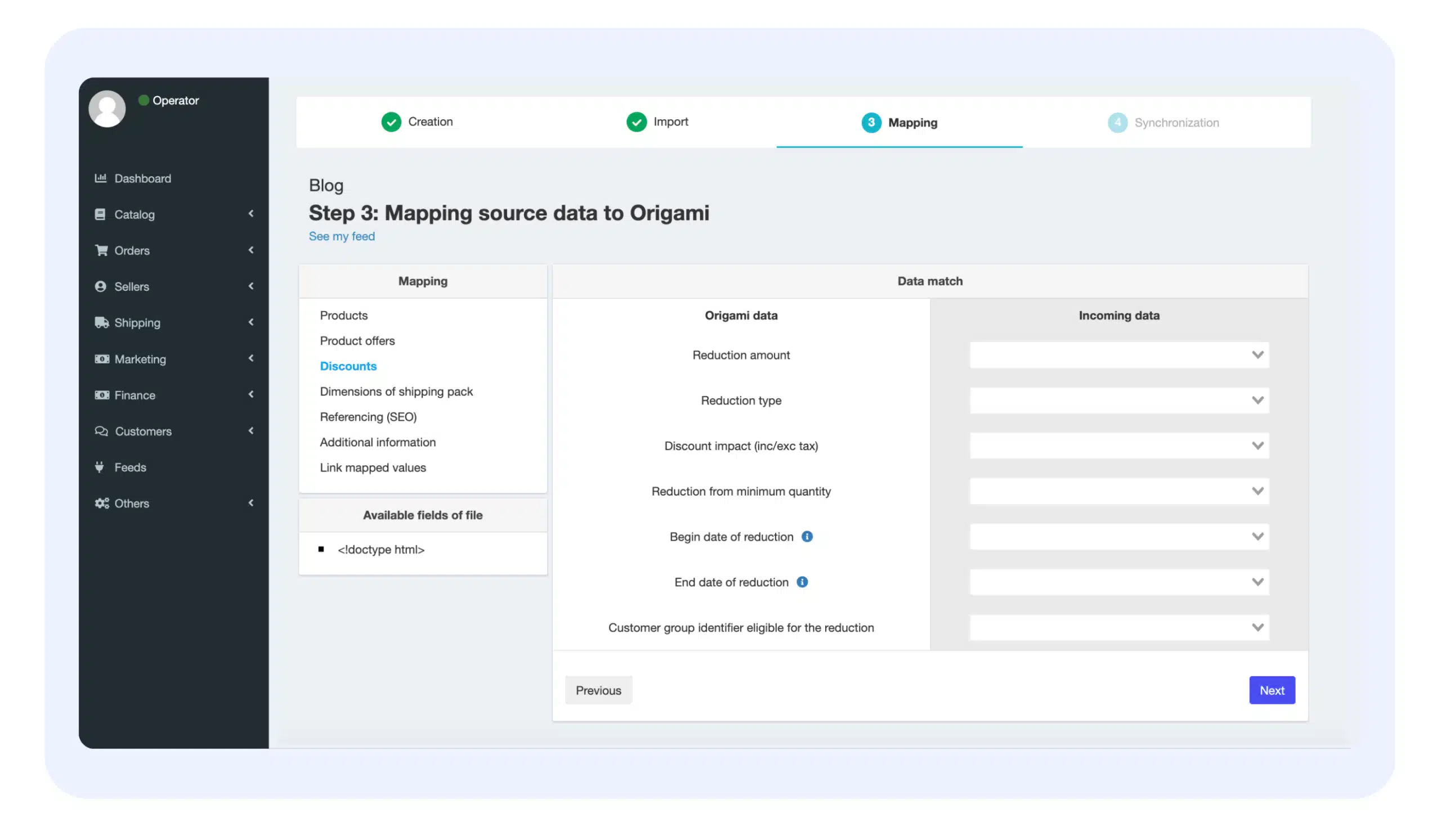 product feed manager - marketplace