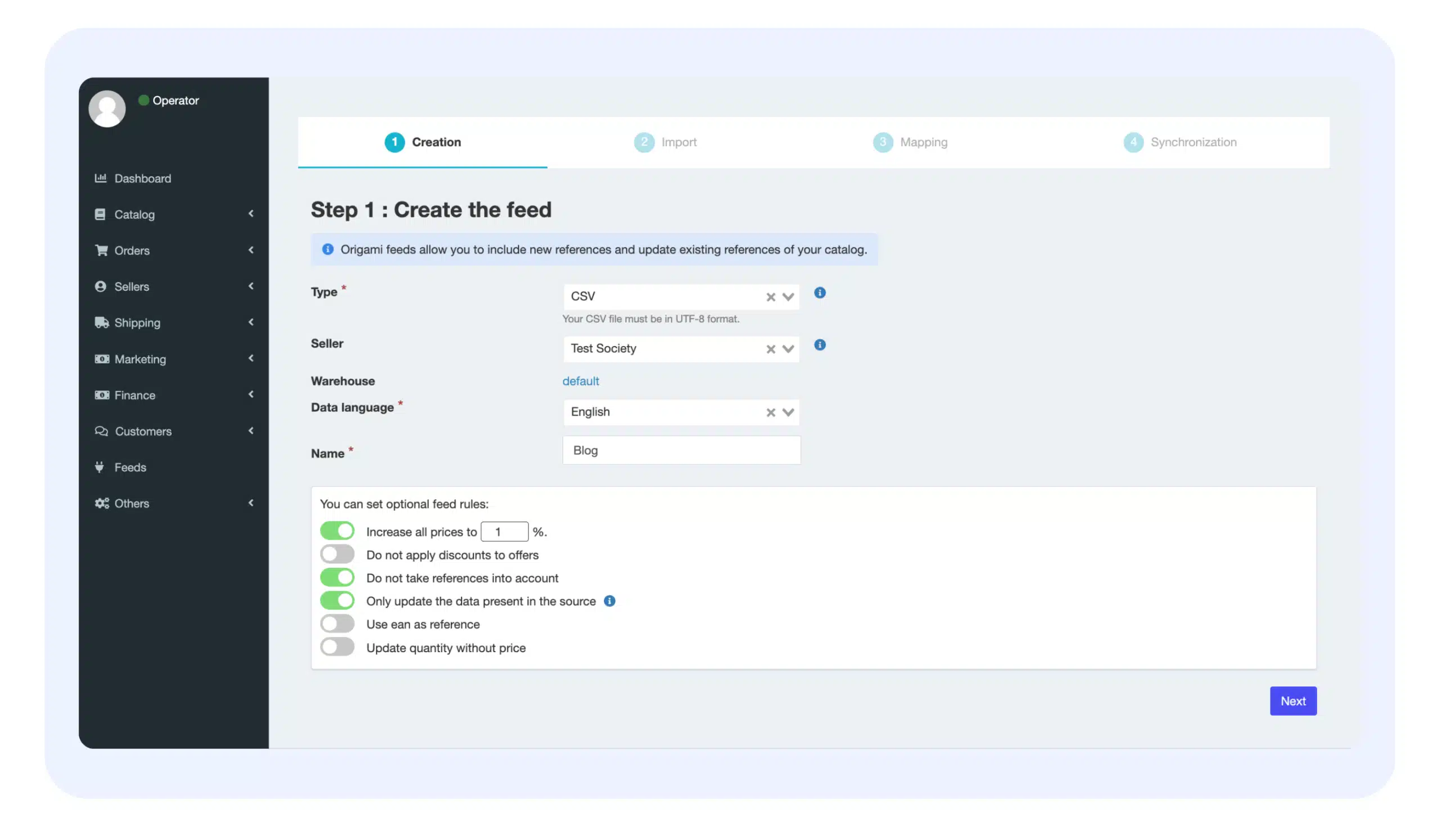 product feed manager - marketplace