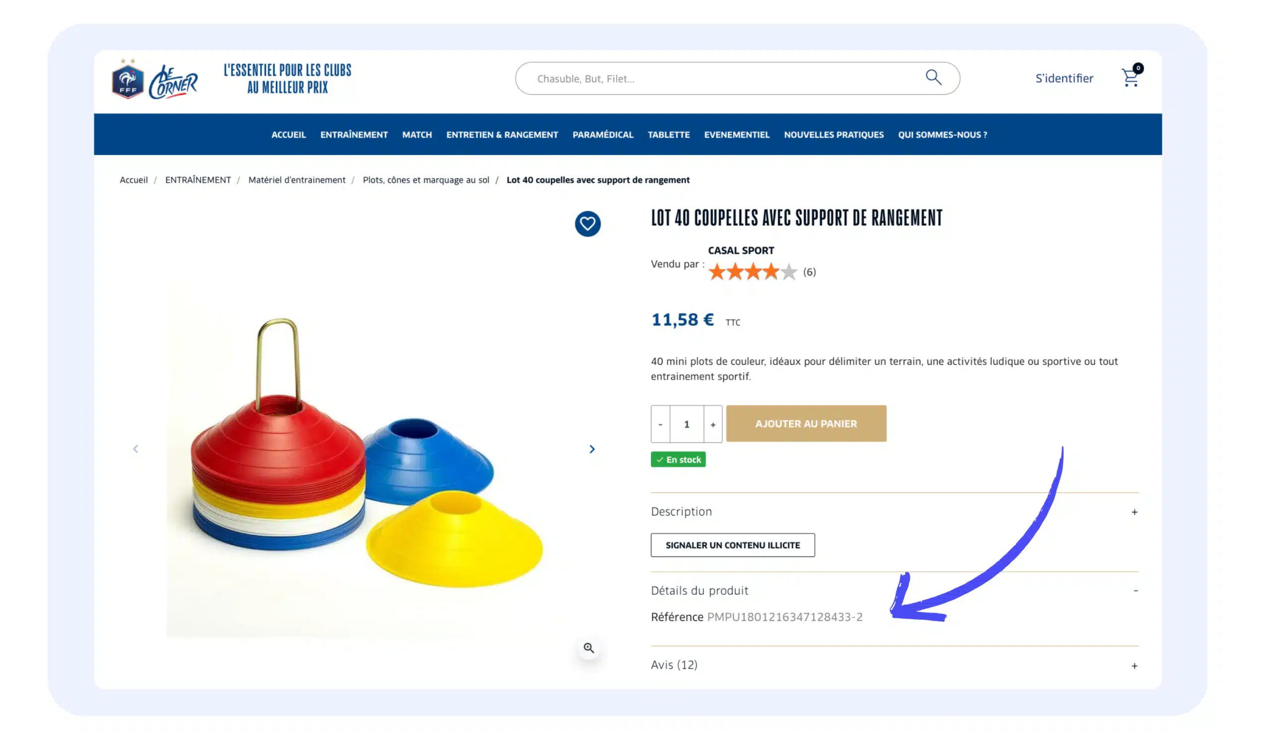 GTIN (Global Trade Item Number) ou EAN-13 (un code composé de 13 chiffres) - fiche produit
