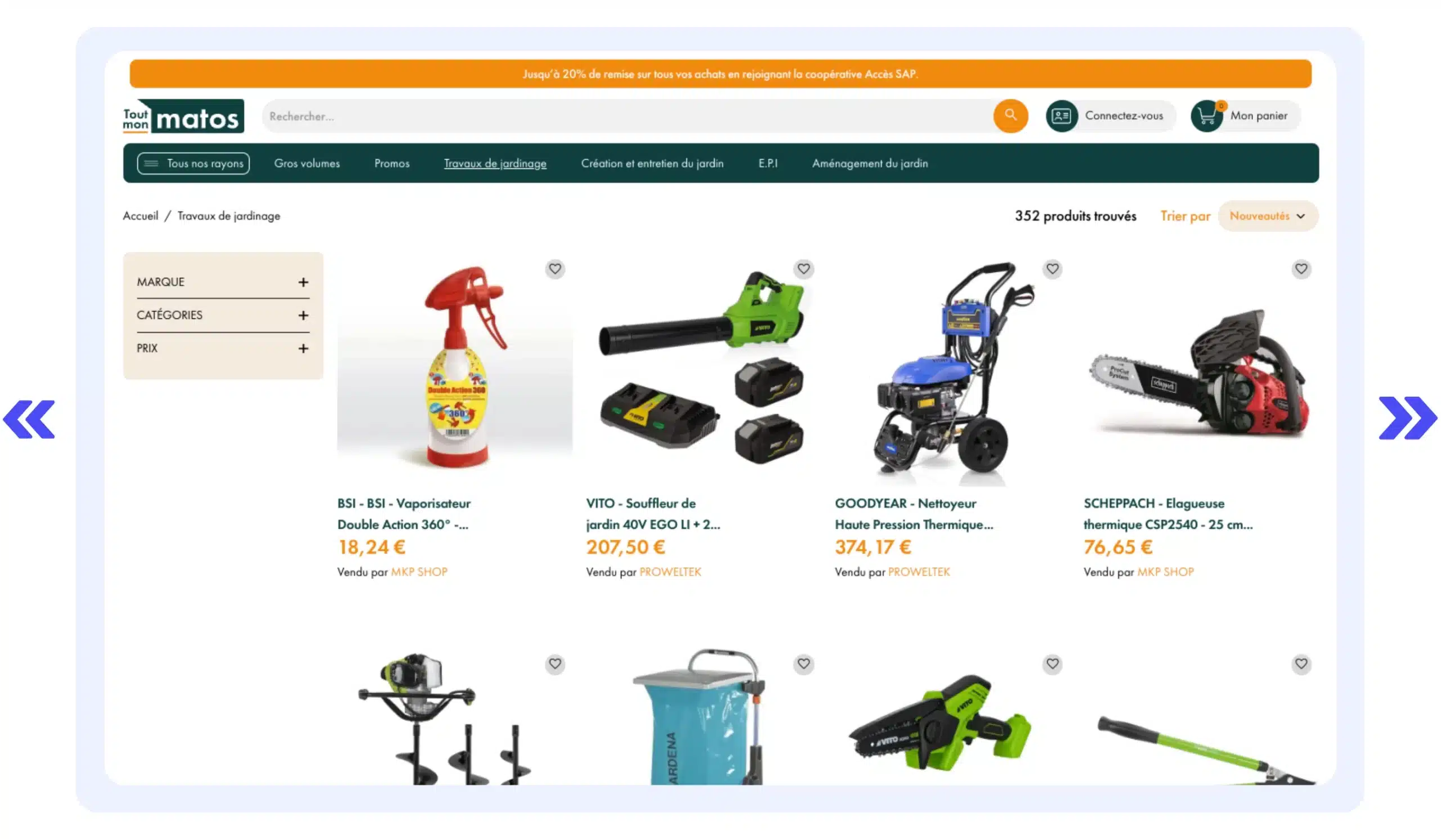 Capture de toutmonmatos.fr UX UI Design Marketplace