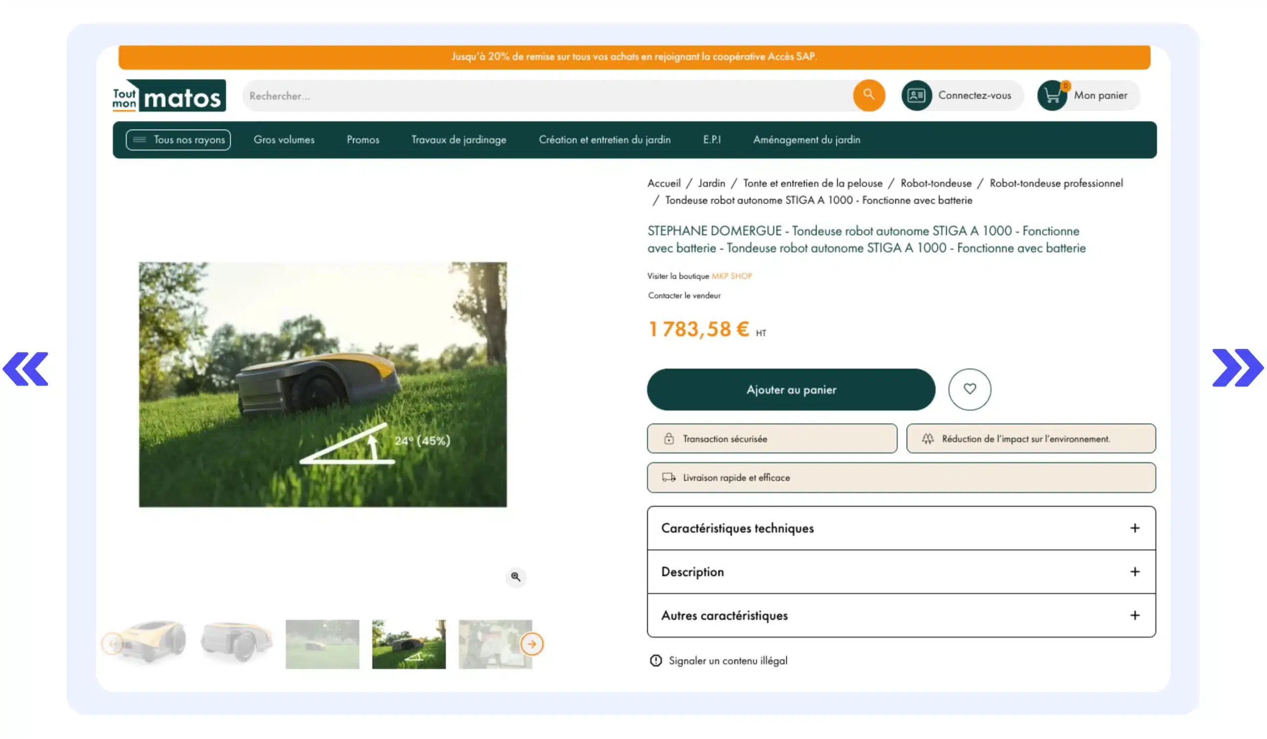 Capture de toutmonmatos.fr UX UI Design Marketplace