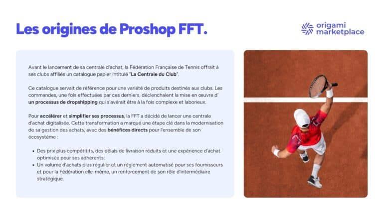 Fédération Française de Tennis (FFT) + Marketplace + Centrale d'achat