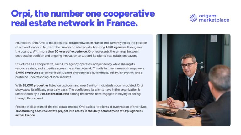Screenshot of the use case on Orpi, a central purchasing office for a franchised French estate agency network
