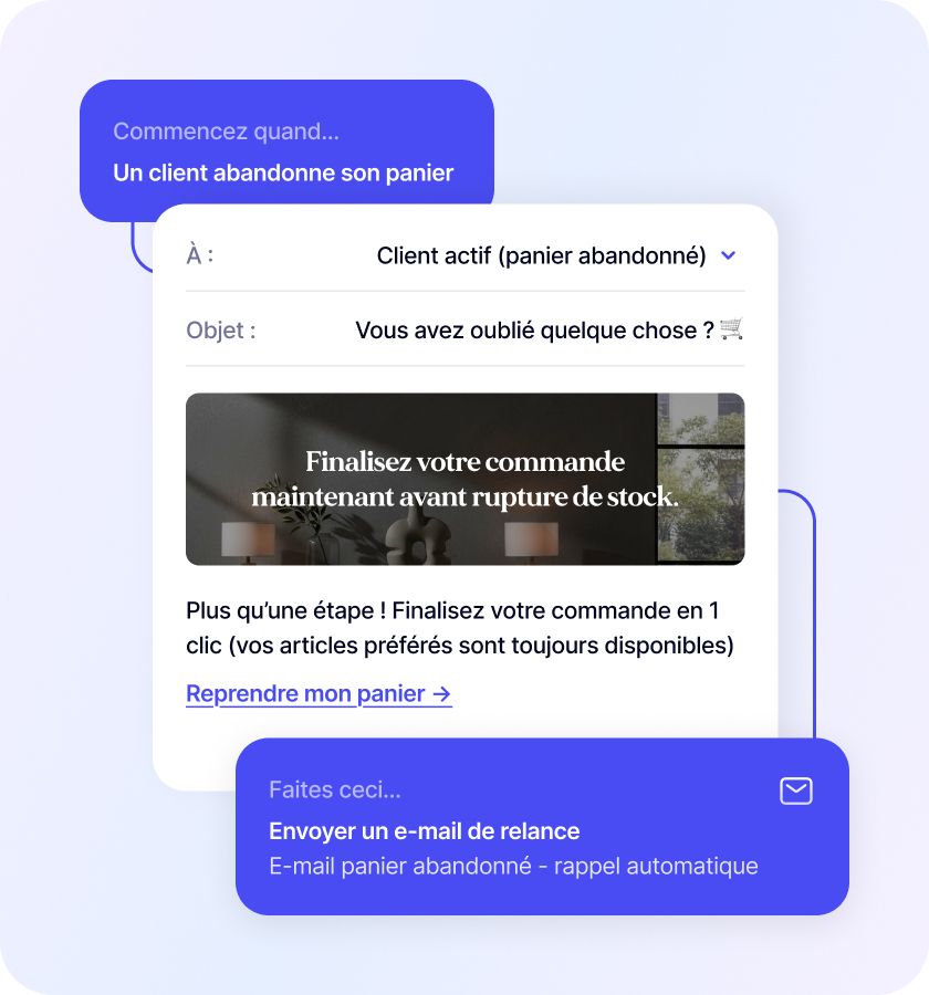 Visuel relance panier abandonné marketplace